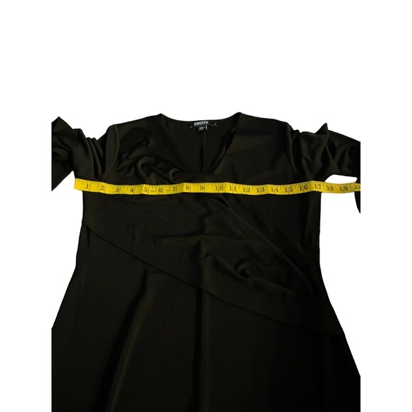 Donna Karan New York Womens Dress Black Small Surplice Vneck Midi Stretch - Picture 6 of 7